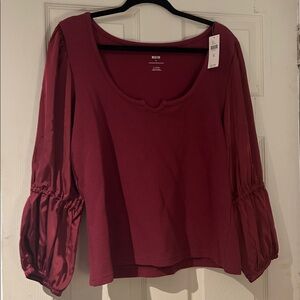 Anthropologie Maeve Burgundy Top